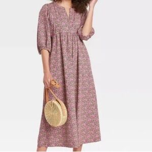 Universal Thread Floral Maxi Dress in Mauve and Pink